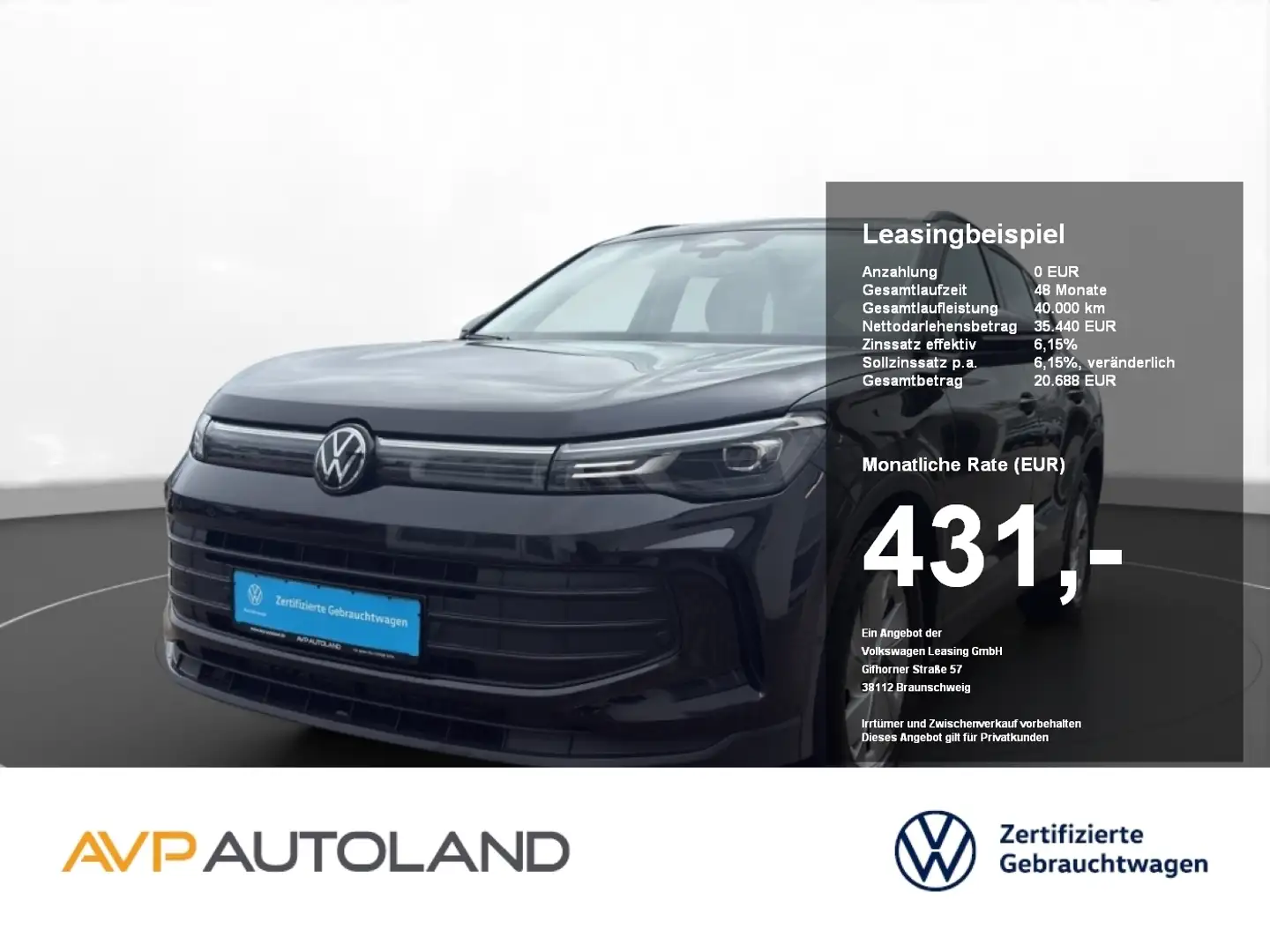 Volkswagen Tiguan 2.0 TDI DSG | NAVI | AHK | LED | SITZH. | Schwarz - 1