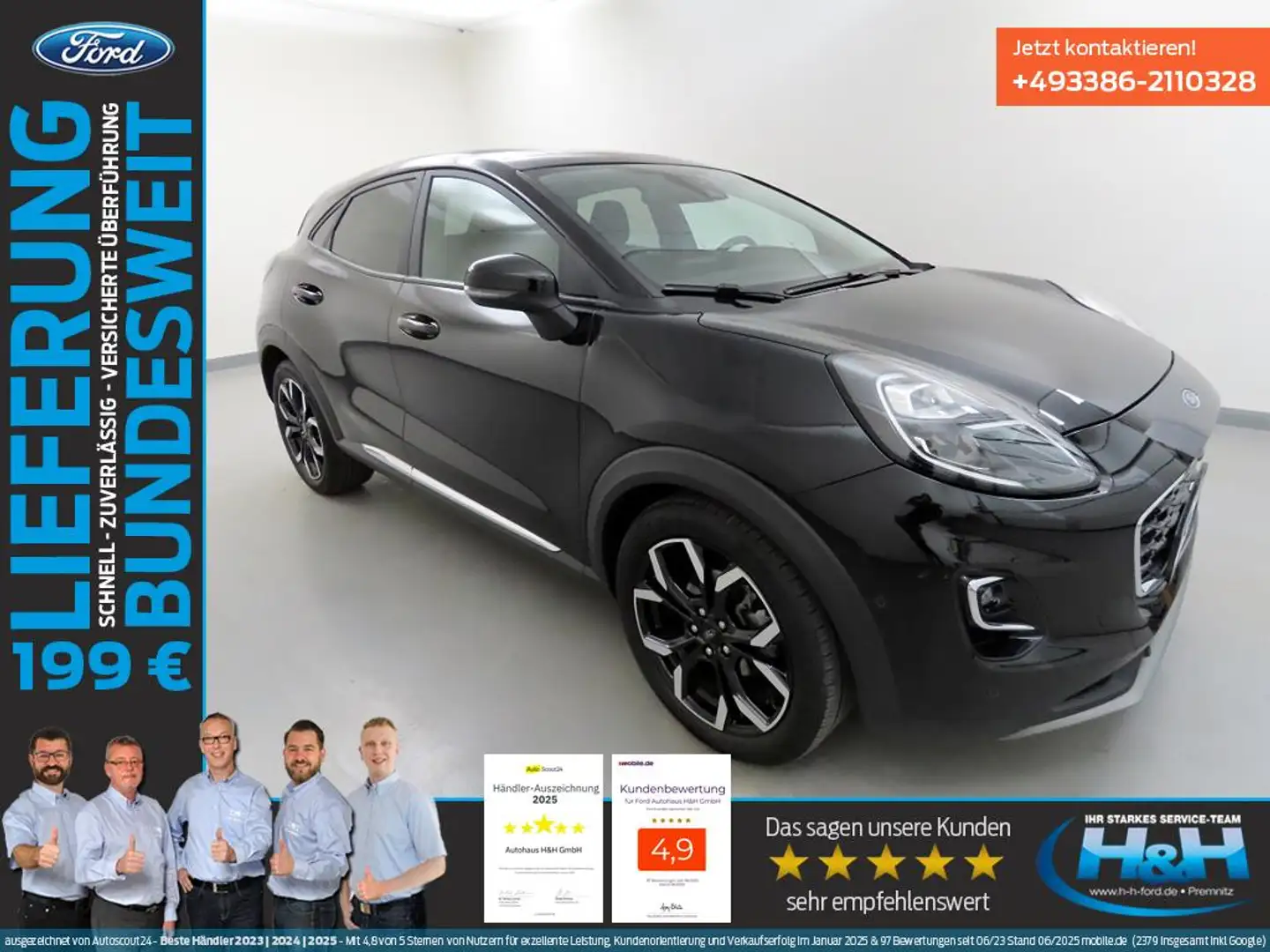 Ford Puma 1.0 EcoB Aut. Titanium X iACC+LED+Pano-Dach Schwarz - 1