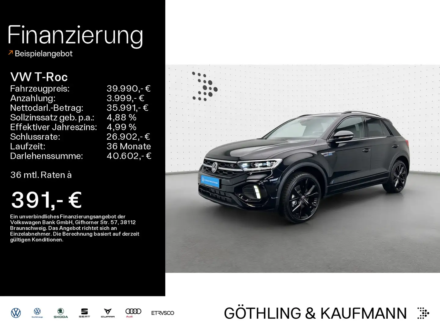 Volkswagen T-Roc T-ROC R-Line 2.0TFSI 4M *NAVI*PANO*BlackStyle*IQ Noir - 1