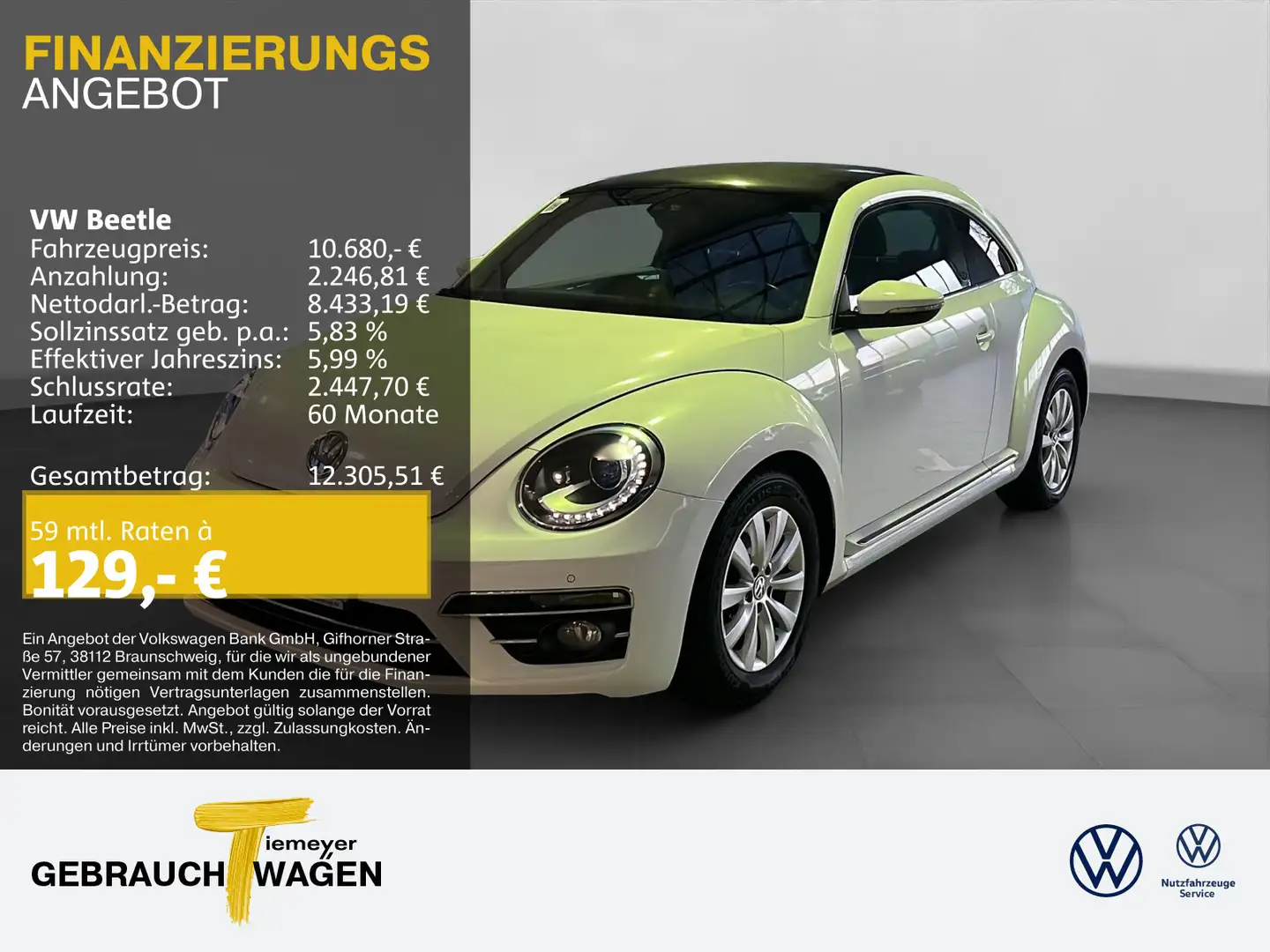 Volkswagen Beetle 1.2 TSI DESIGN KAMERA BI-XENON Blanc - 1