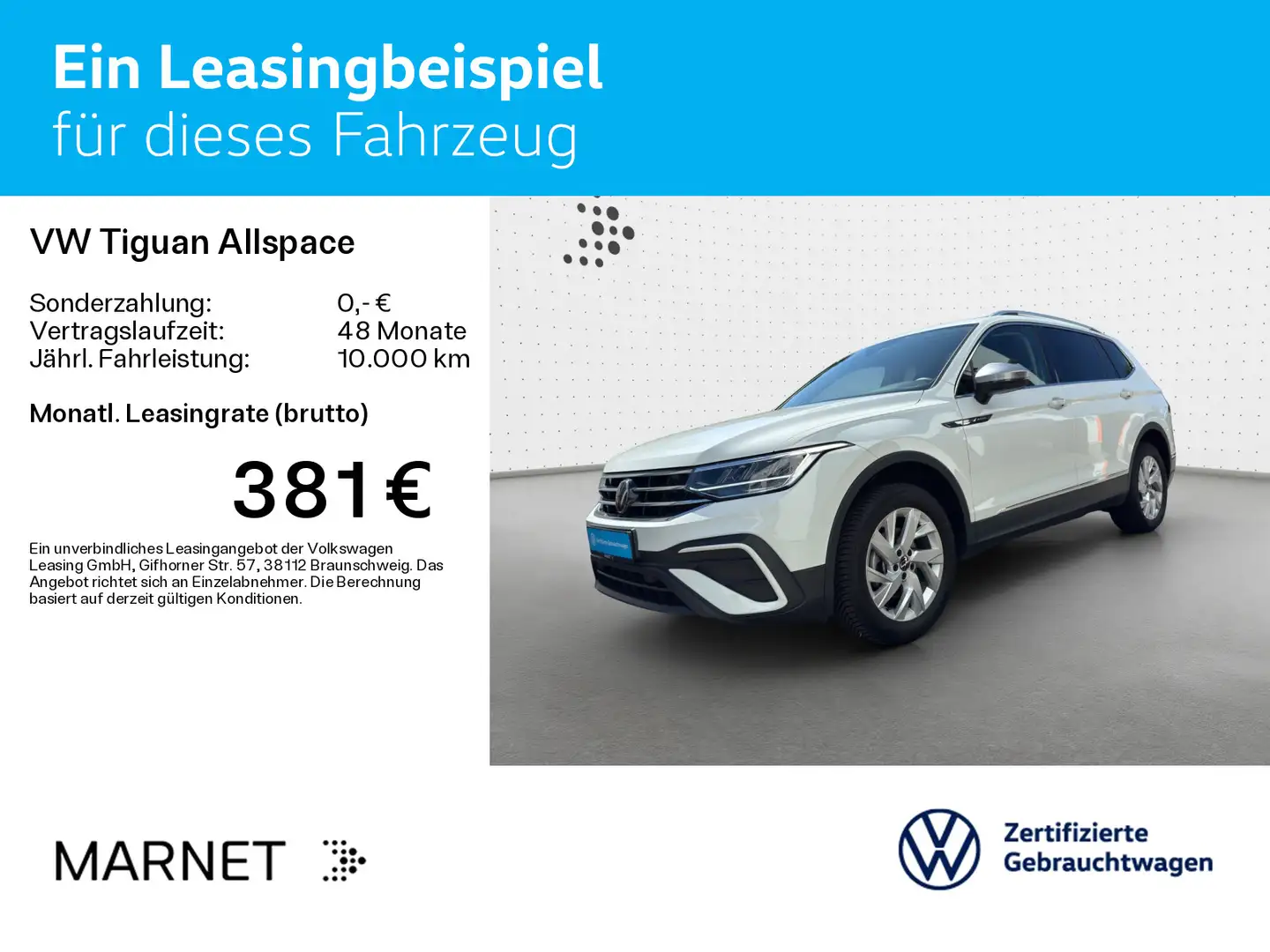 Volkswagen Tiguan Allspace 2.0 TDI DSG*7-Sitzer*LED*AHK*KAM Weiß - 2