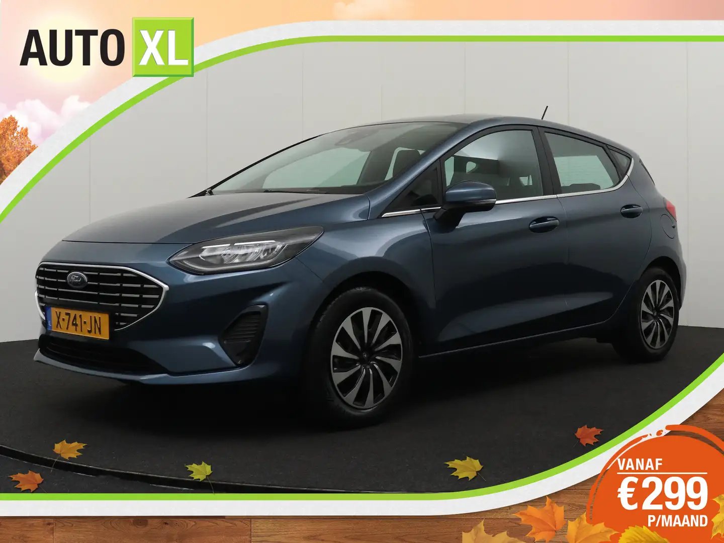 Ford Fiesta 1.0 124 PK Hybrid Titanium Carplay Climate Stuur+S Blauw - 1