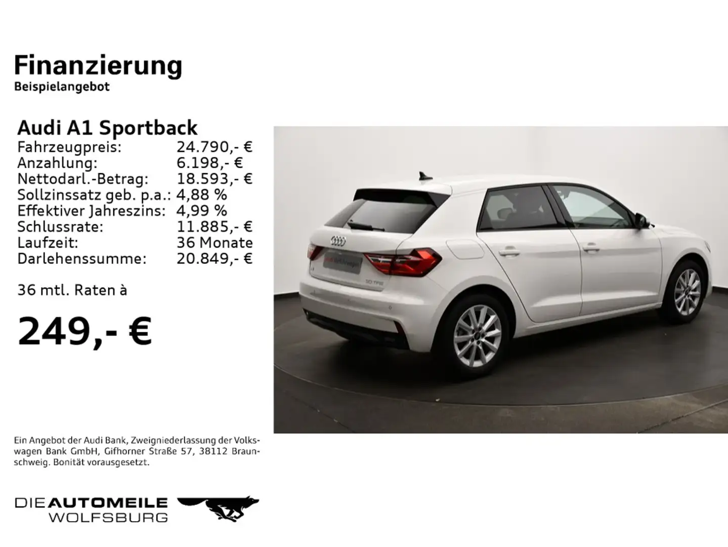 Audi A1 30 TFSI advanced LaneAssist/PDC/Tem Weiß - 2