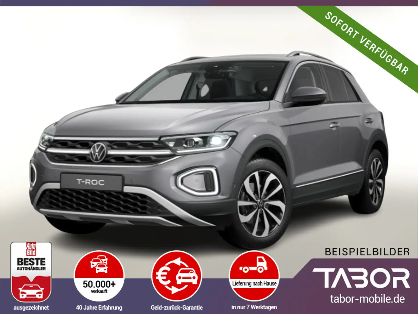 Volkswagen T-Roc 1.5 150 TSI DSG Style Matrix eHk ACC SHZ Gris - 1