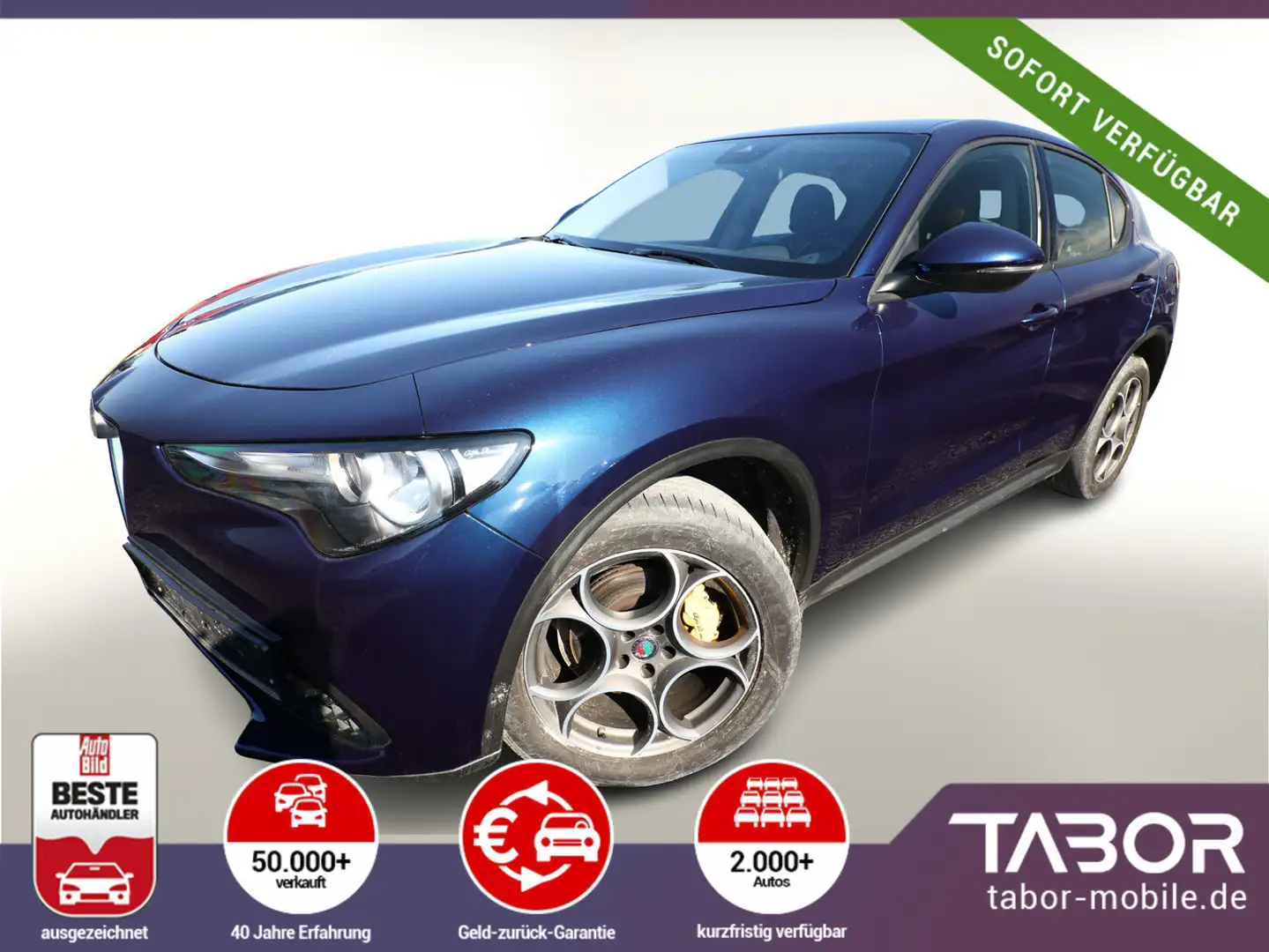 Alfa Romeo Stelvio 2.0 Turbo 280 Q4 Leder EHK 19Z PDC LaneA Blau - 1