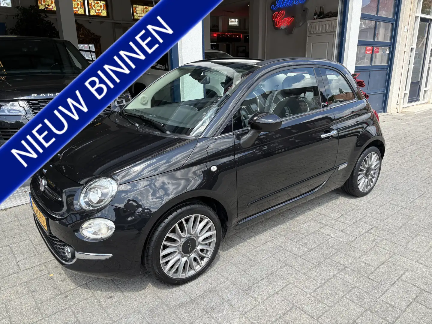 Fiat 500C 0.9 TwinAir Turbo Lounge CLIMA/NAVI/CARPLAY/LM VEL Zwart - 1
