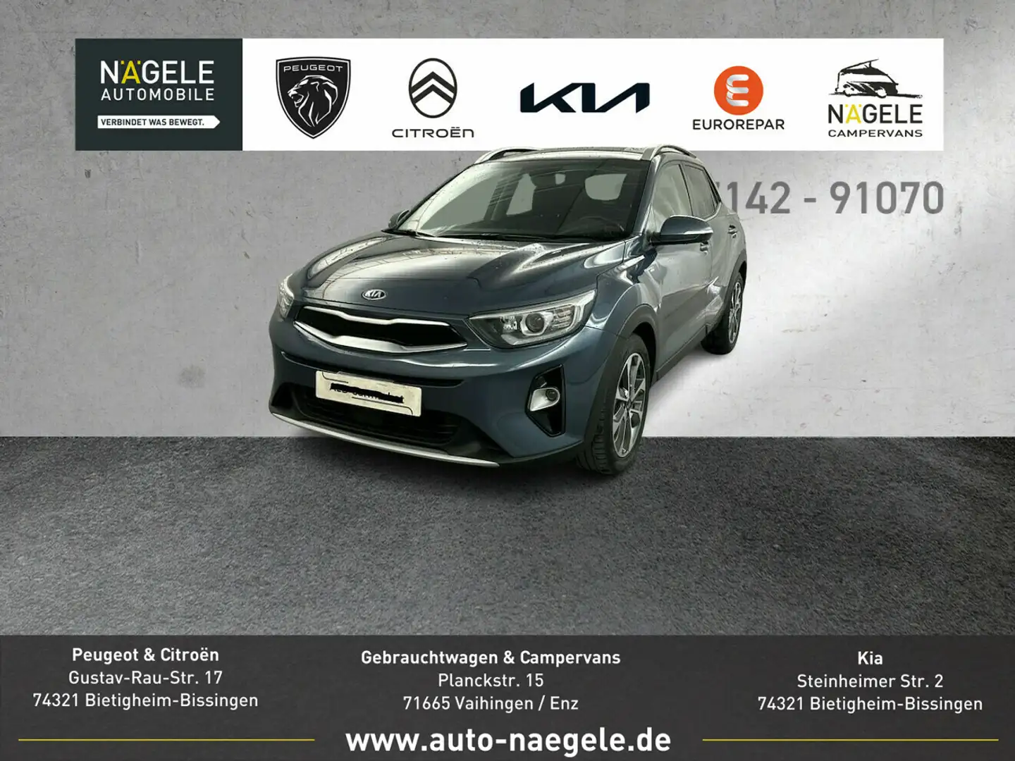 Kia Stonic Stonic 1.0 TGDI Platinum|Navi+SHZ+Leder+Glasdach Blue - 1