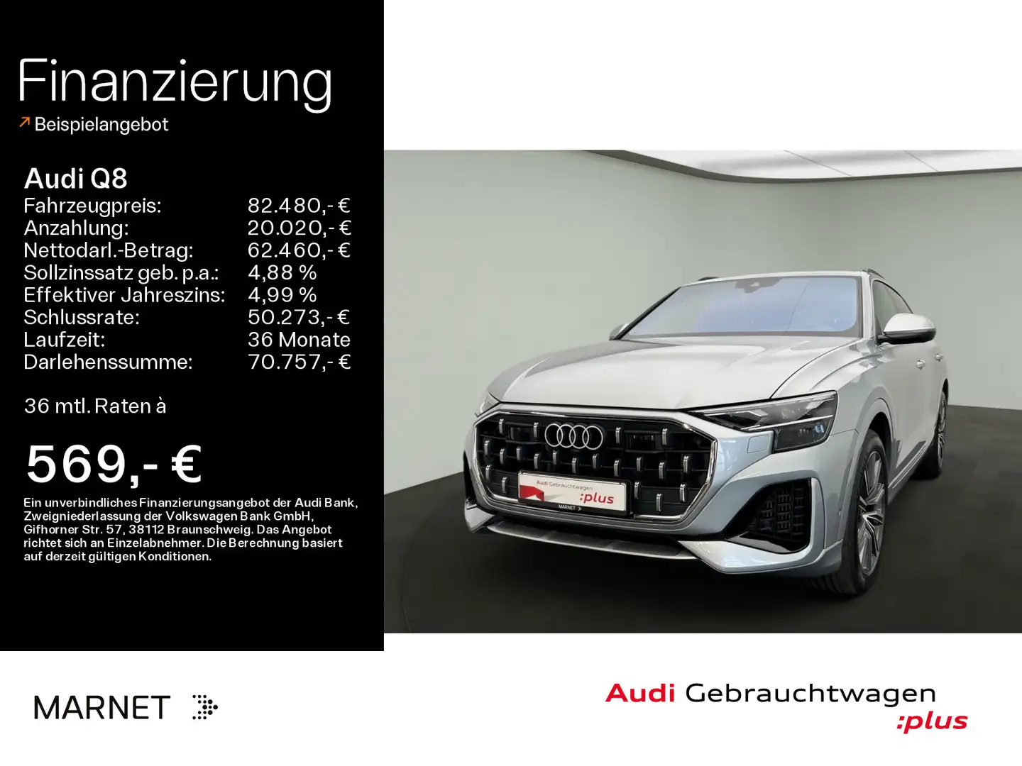 Audi Q8 55 TFSI e quattro S line*Navi*Matrix*Alu*B&O* Ezüst - 1