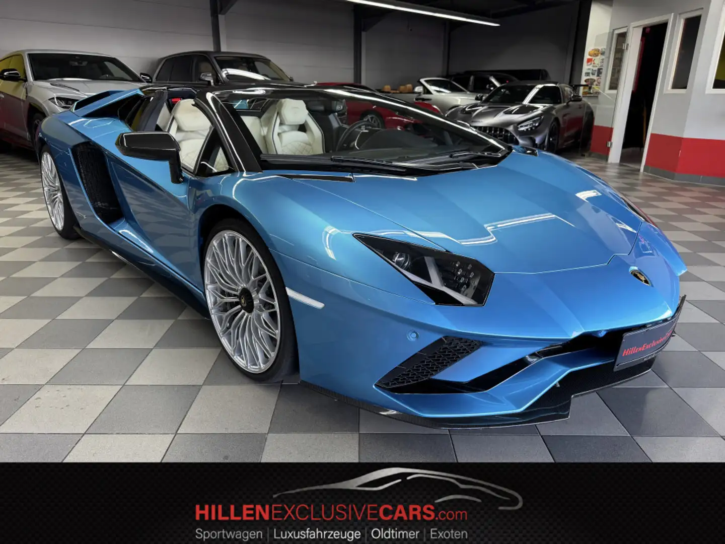Lamborghini Aventador S Roadster Garantie*u-frei*viel Carbon Modrá - 1