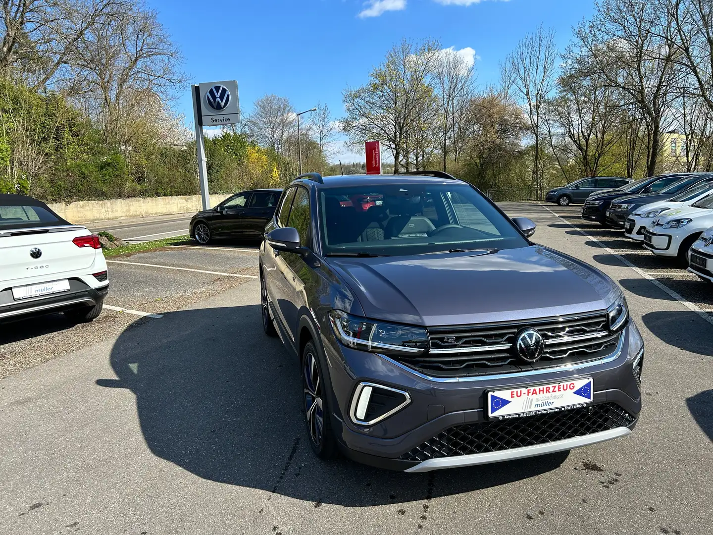 Volkswagen T-Cross 1.5 TSI ACT OPF DSG R-Line Matrix App-Connect AHK Gris - 1