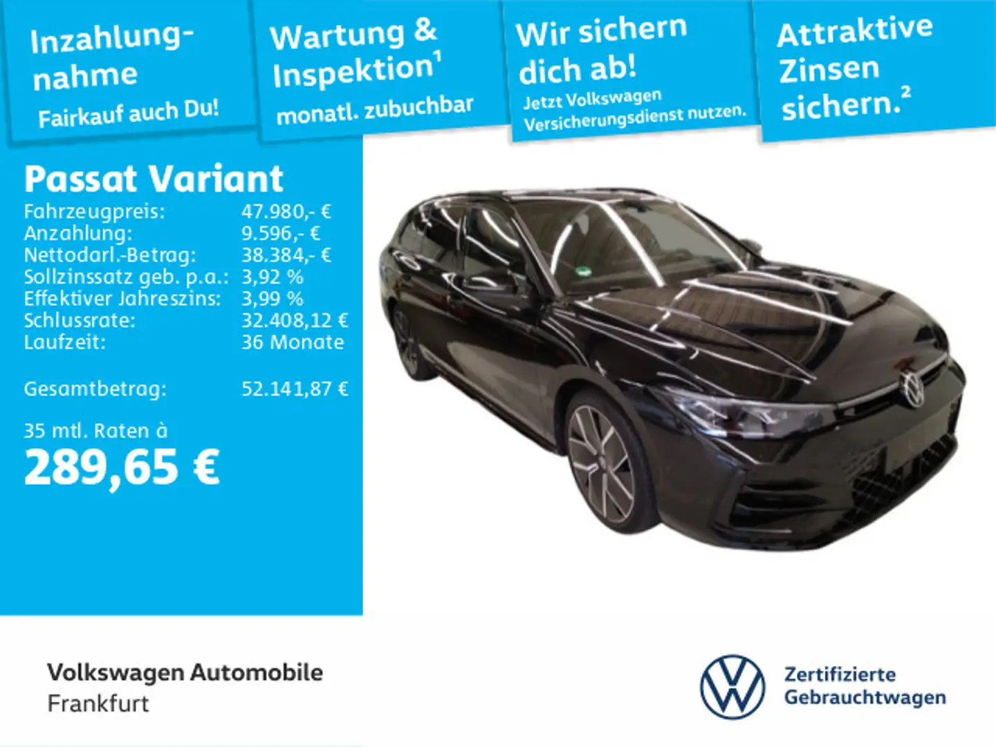Volkswagen Passat Variant 2.0 TDI DSG 4Motion R-Line Navi I Schwarz - 1