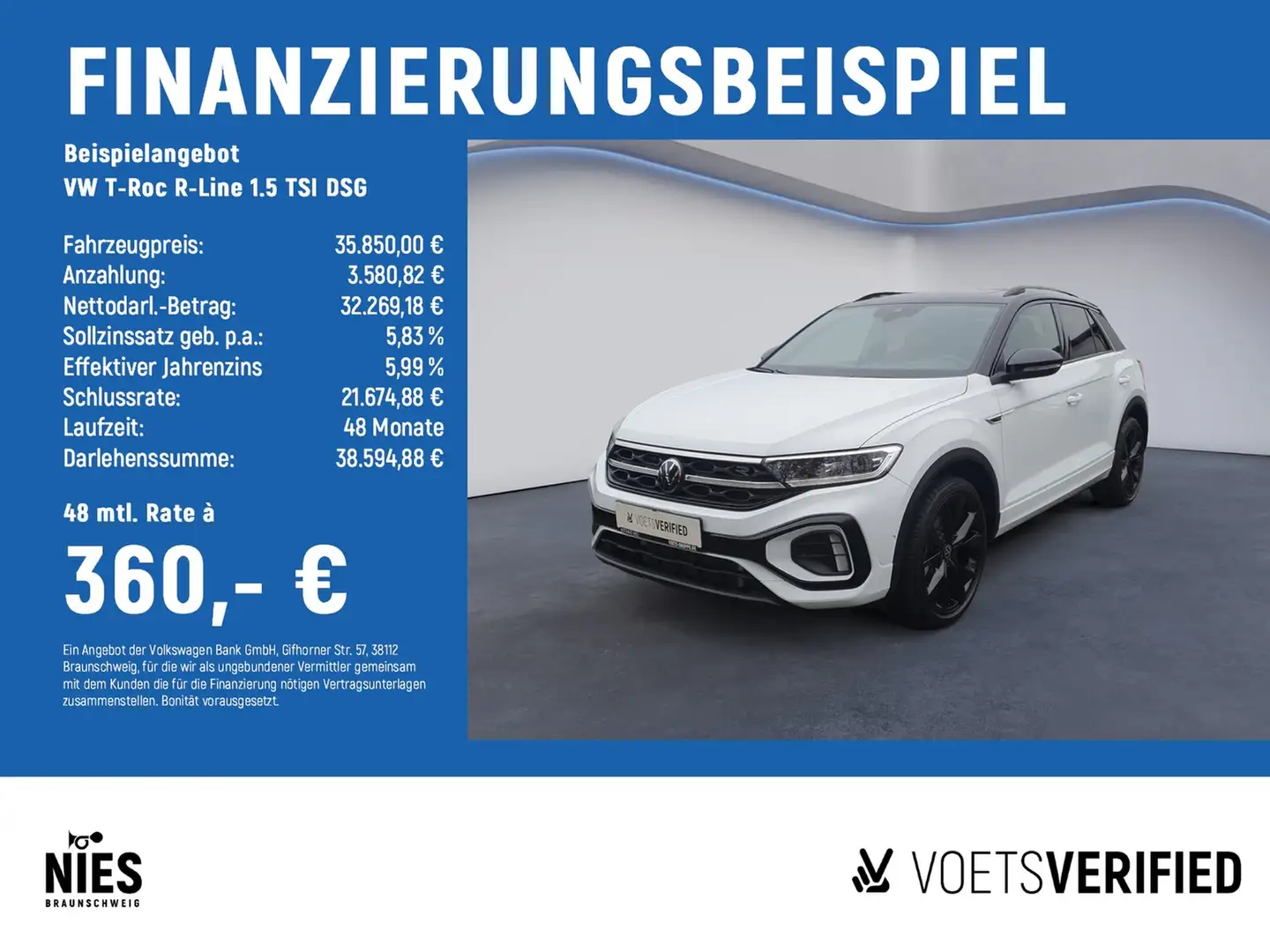 Volkswagen T-Roc R-Line 1.5 TSI DSG MATRIX-LED+RearView+ACC Weiß - 2