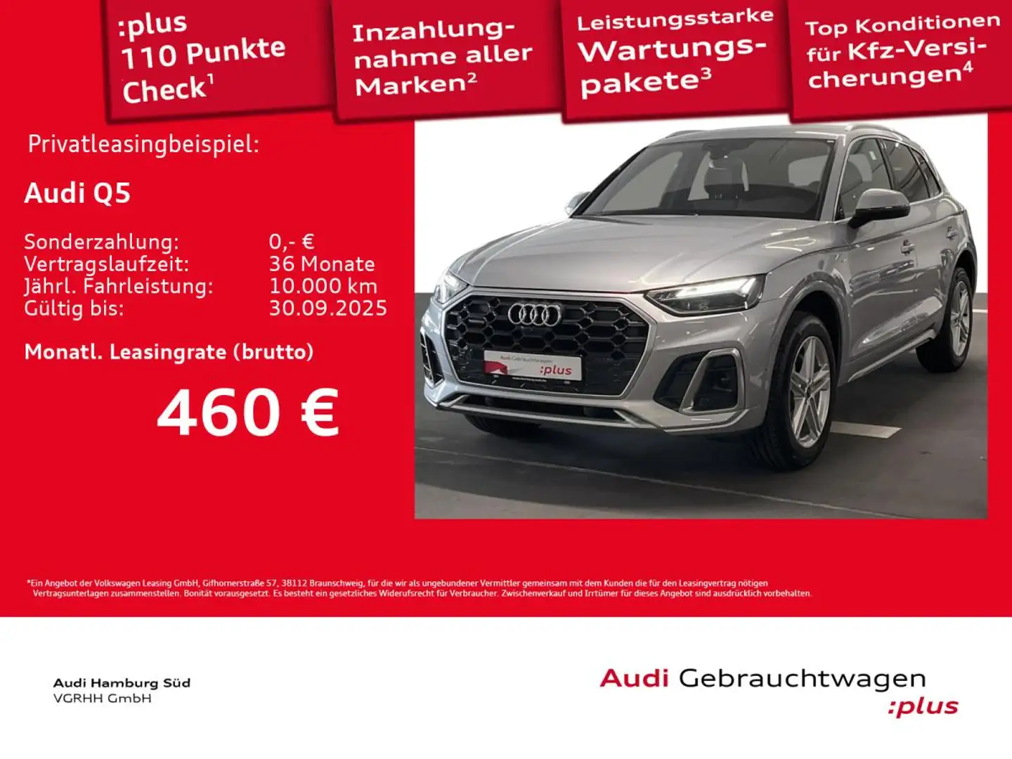 Audi Q5 40 TDI S line qu. S tronic 2xS LINE/NAVI/LM19 Silber - 1