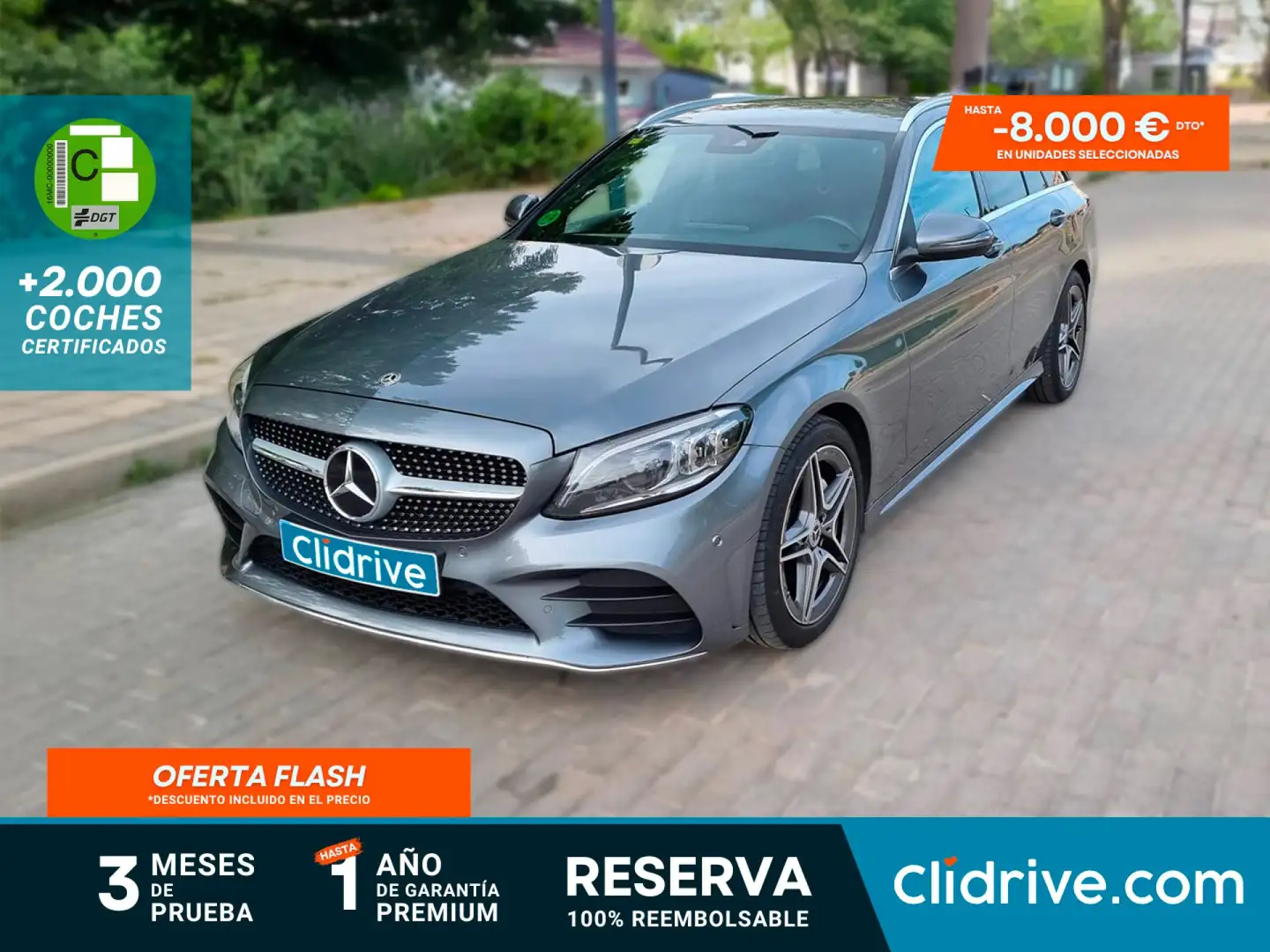 Mercedes-Benz C 180 Estate BE 7G Gris - 1