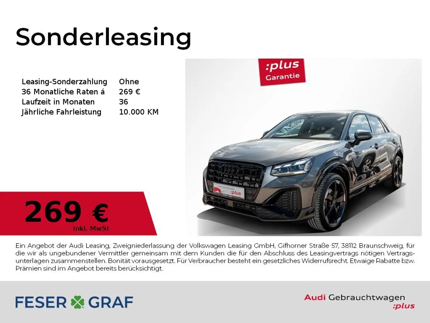 Audi Q2 30 TDI 2x S line /Matrix/Leder/Navi+/ACC/AHK Grau - 1