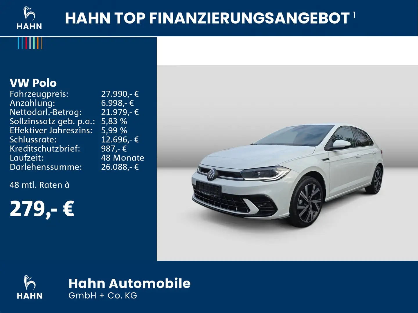 Volkswagen Polo R-Line 1,0 l TSI OPF 116 PS DSG Weiß - 2