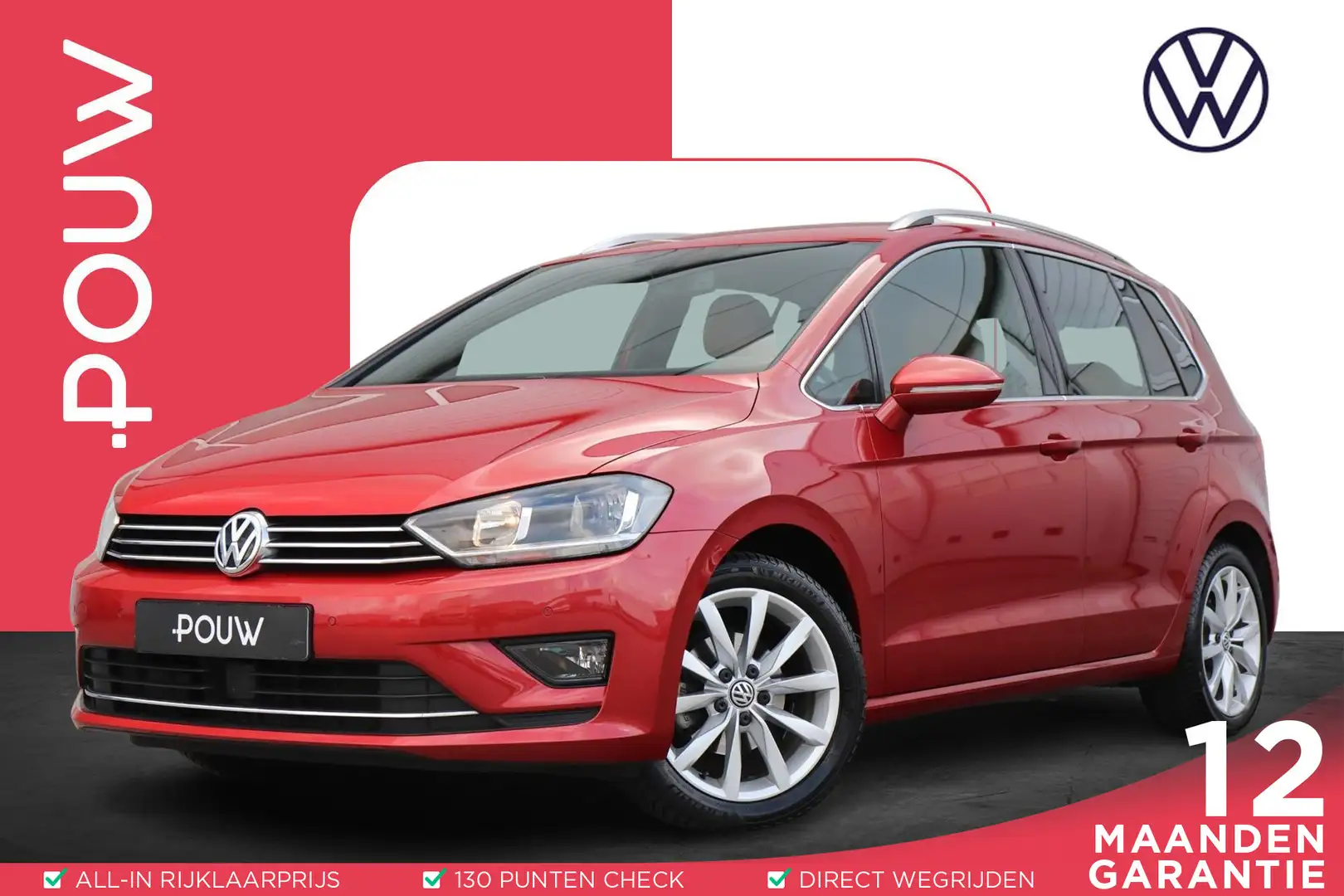 Volkswagen Golf Sportsvan 1.2 TSI 110pk Business Edition | Trekhaak | Naviga Rood - 1