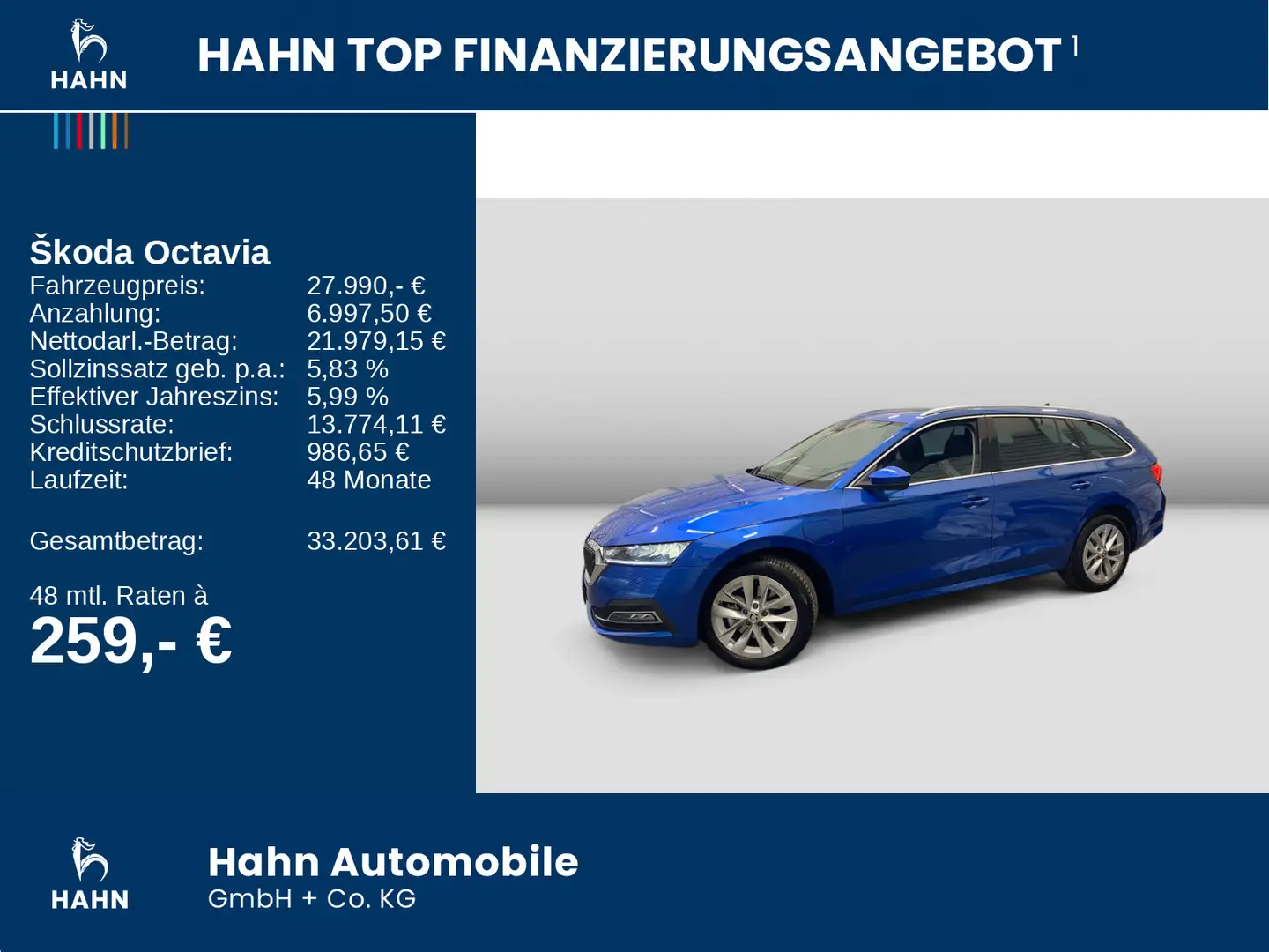 Skoda Octavia Combi 1.4TSI iV DSG Style Cam HuD Navi Bleu - 2