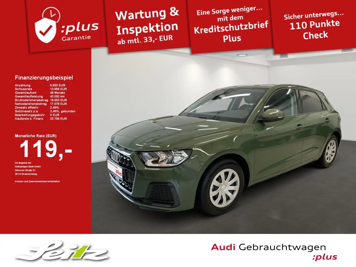 Audi A1 Sportback 25 TFSI advanced *PDC*SITZH*BLUETOOTH* Green - 1