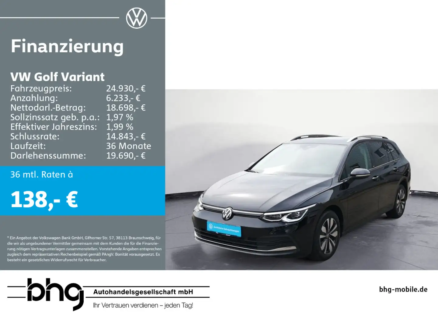 Volkswagen Golf Variant 1.0 TSI Life #Navi #IQ.Light #ACC Schwarz - 1