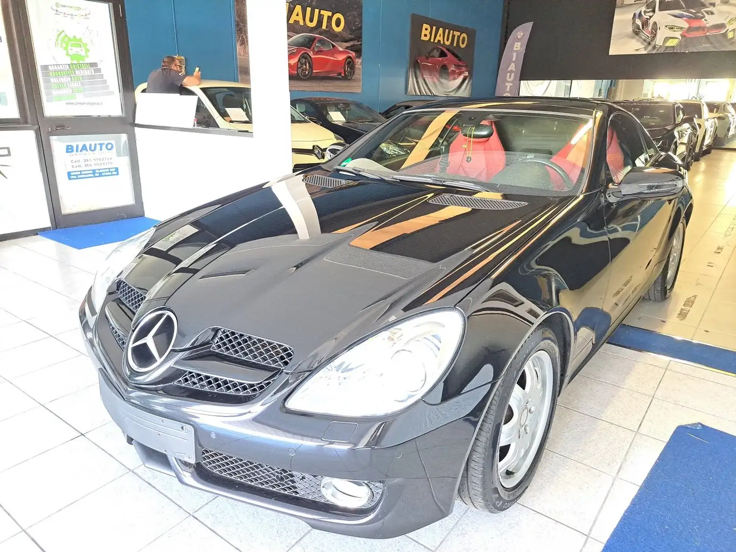 Mercedes-Benz SLK 200 SLK 200 k 184cv *INT. PELLE ROSSA*NAVI* Nero - 1
