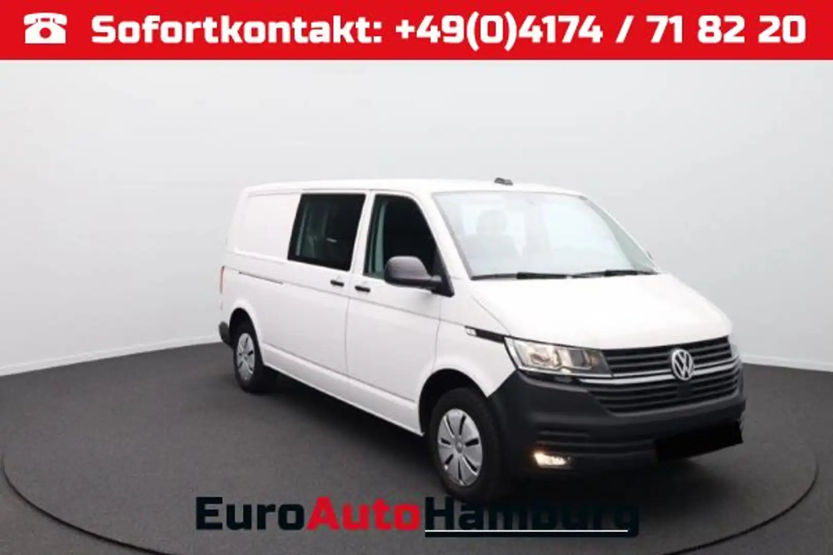 Volkswagen Transporter 6.1 DoKa L2 2.0 TDi 110PS 5-Sitzer AHK Klima PDC D Weiß - 1