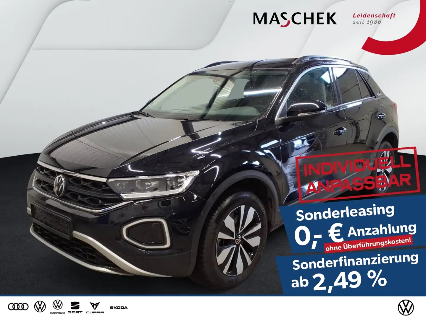 Volkswagen T-Roc Goal 2.0 TDI Sonderleasing! AHK Navi RearView Schwarz - 1