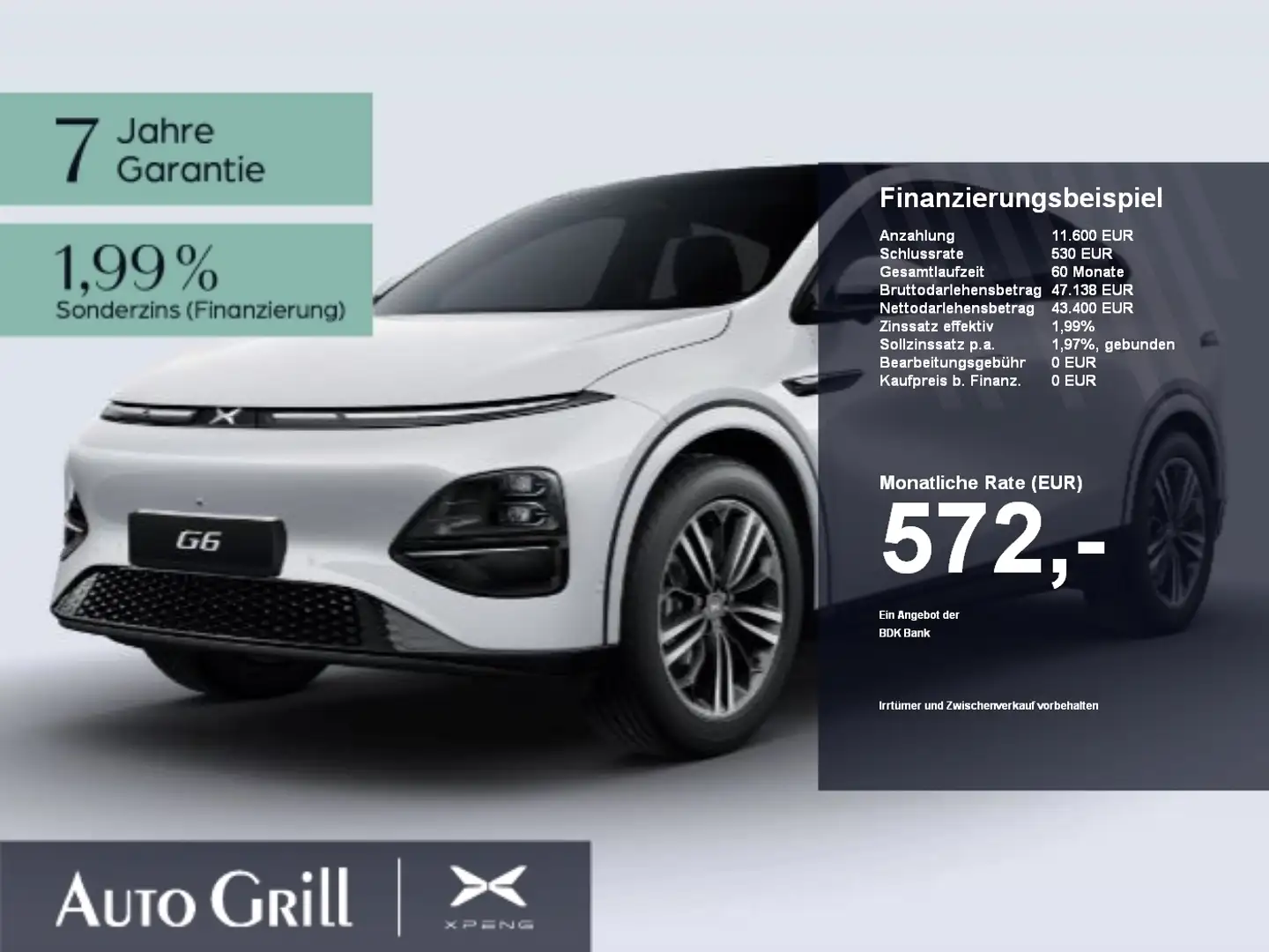 Xpeng G6 AWD Performance AHK CarPlay 360Kam ACC Pano Fehér - 1