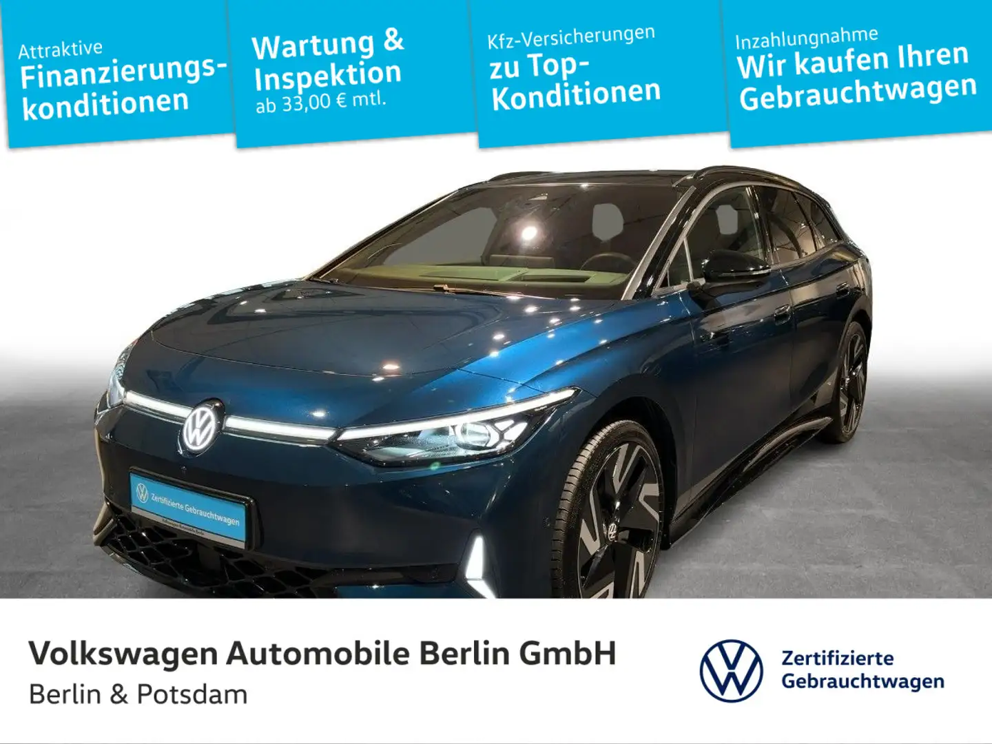 Volkswagen ID.7 Tourer GTX 4x4 P-DACH AHK W-Pumpe MASSAGE Bleu - 1