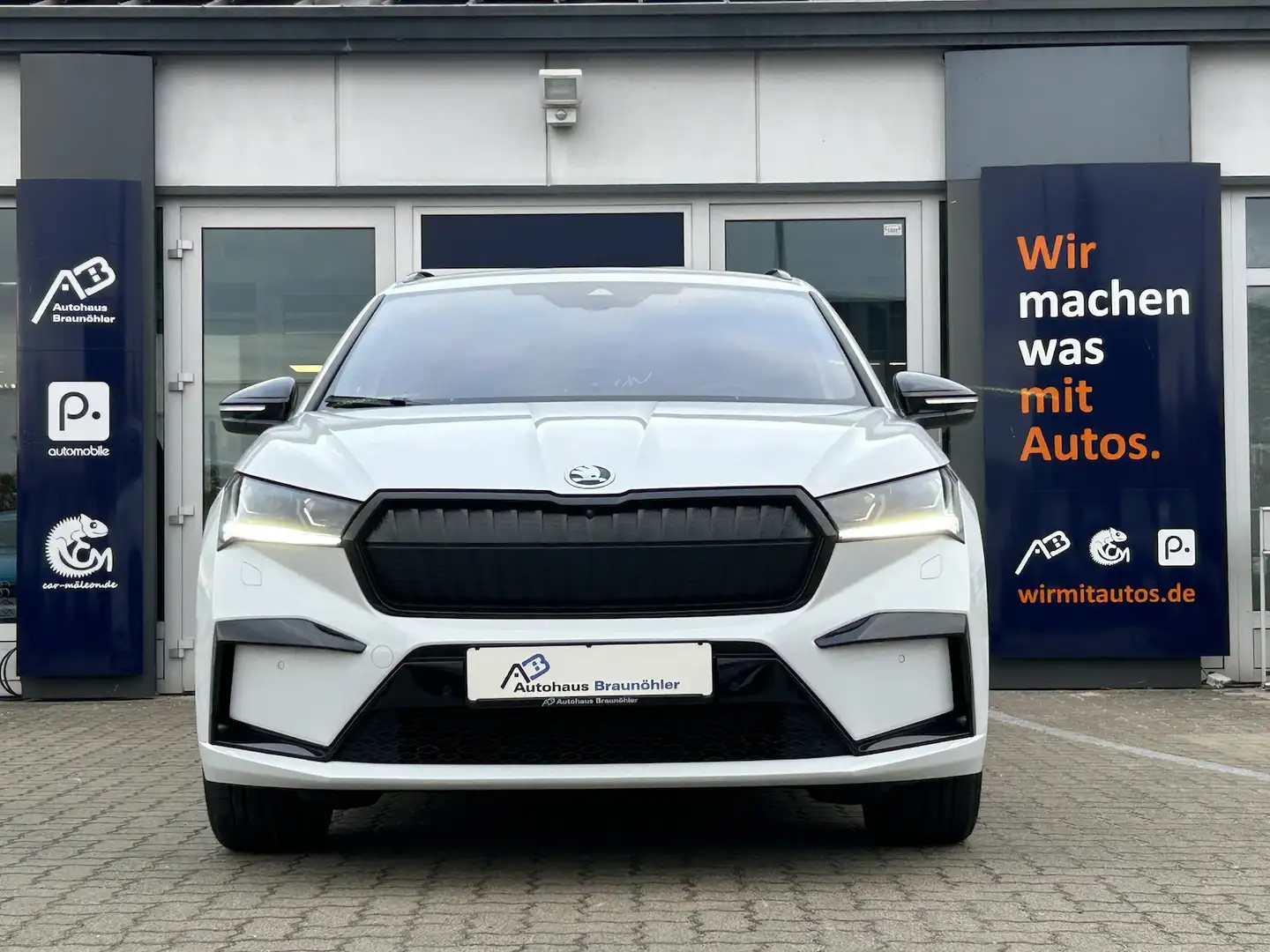 Skoda Enyaq 80 x Sportline*AHK*Kessy*360*Matrix*ACC* Blanc - 1