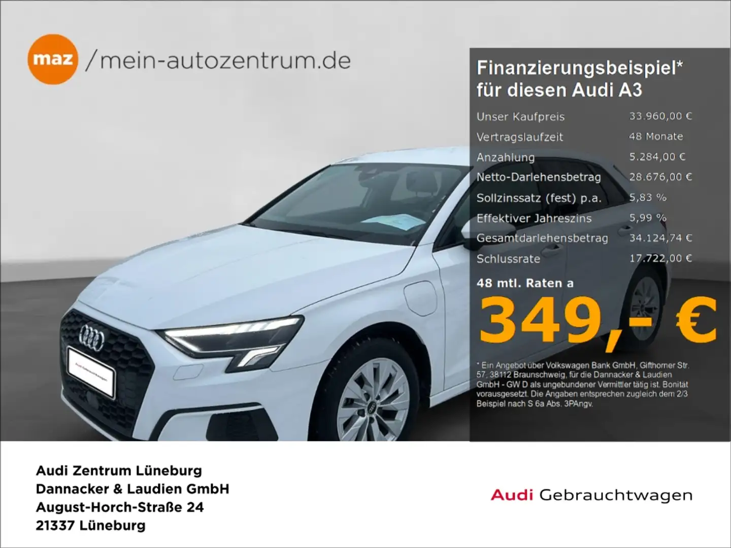 Audi A3 Sportback 40 1.4 TFSI e Alu LED Navi ACC Virtual-C Weiß - 1
