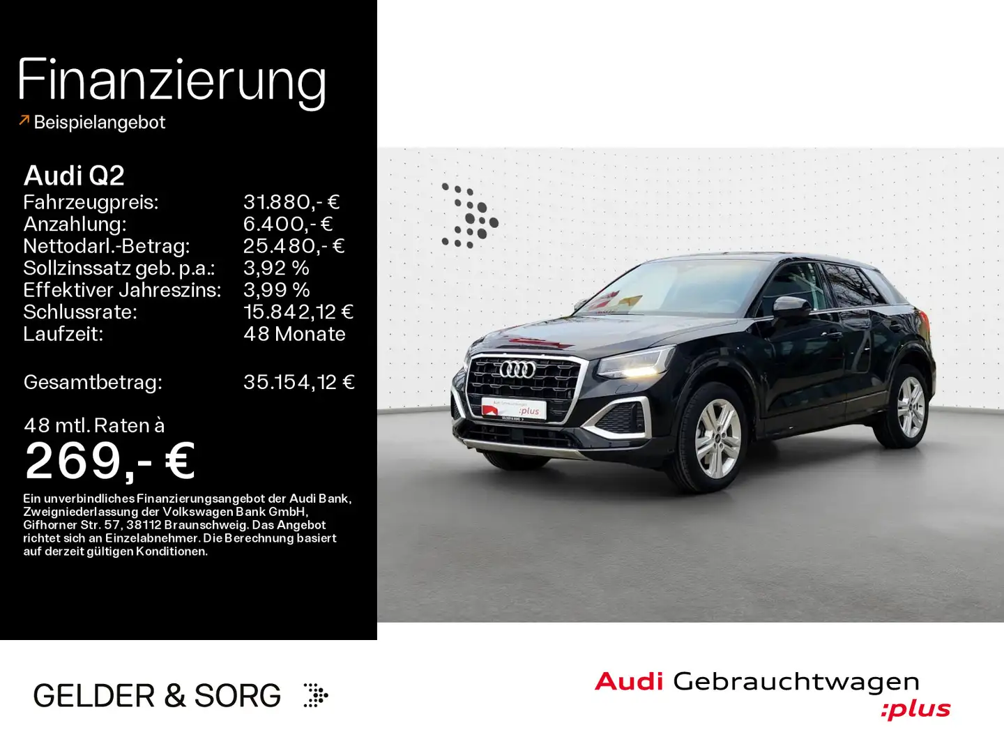 Audi Q2 35 TDI advanced LED*RFK*Virtual*Navi*Sound Schwarz - 1