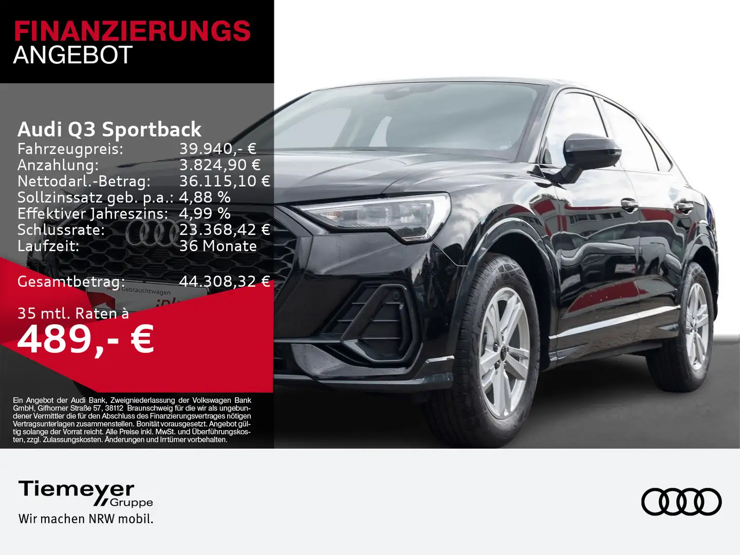 Audi Q3 35 TFSI PDC LM17 SITZHZG Schwarz - 1