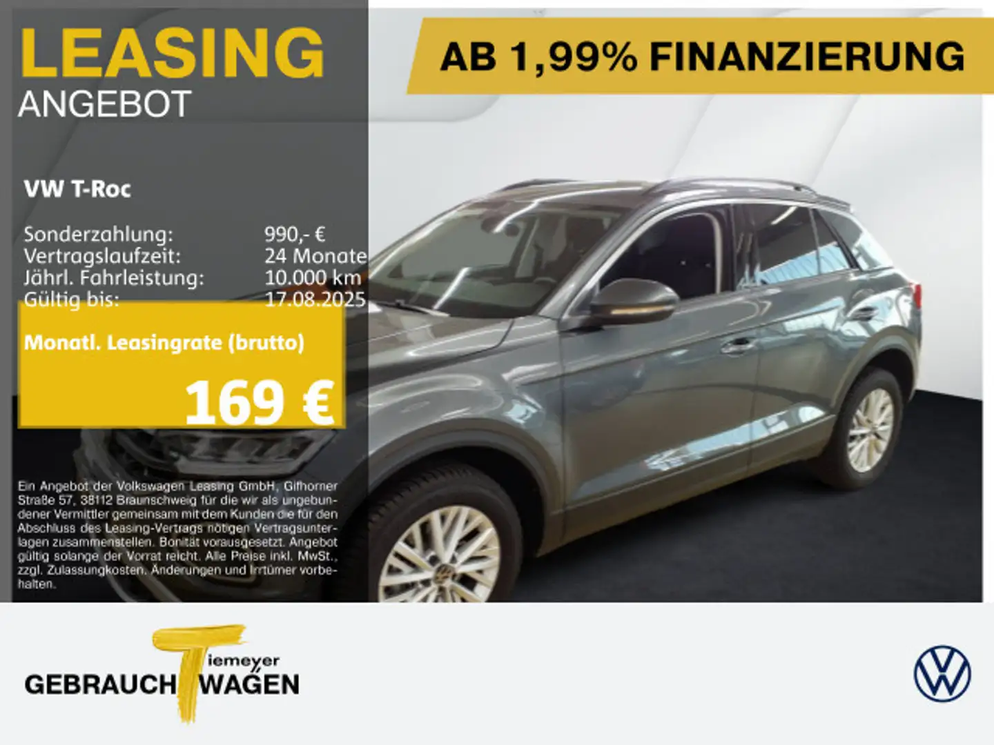 Volkswagen T-Roc 1.0 TSI LIFE LED NAVI WINTERP. APP-CON Grau - 1