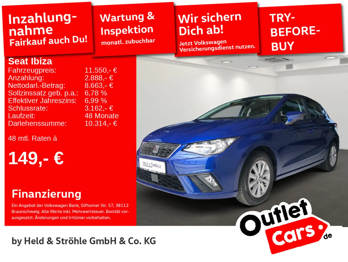 SEAT Ibiza Style 1.0 MPI CLIMATRONIC APP BLUETOOTH Blu/Azzurro - 1