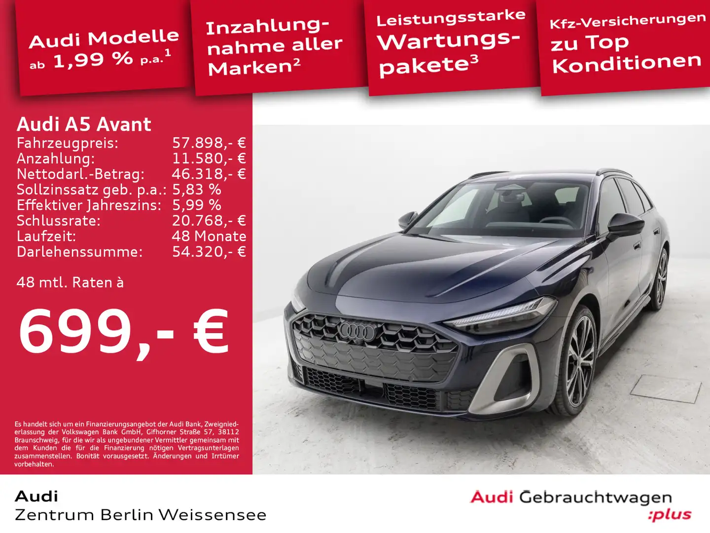Audi A5 TFSI 150 kW S-TRO*S-LINE*MATRIX*AHK*360 Blau - 1