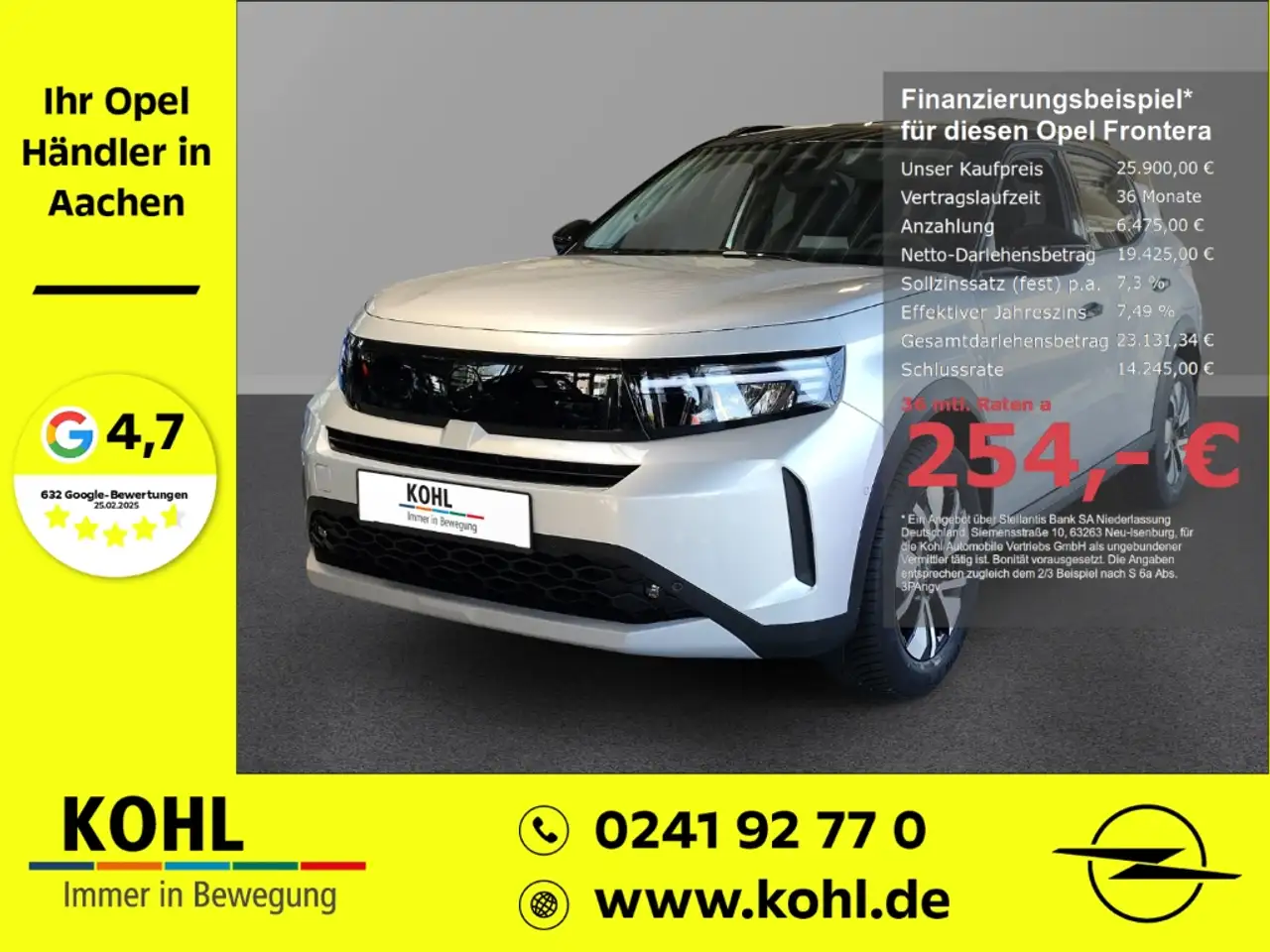 Opel Frontera GS 1.2 145PS Hybrid 7-Sitzer Navi PDCv+h Klimaauto