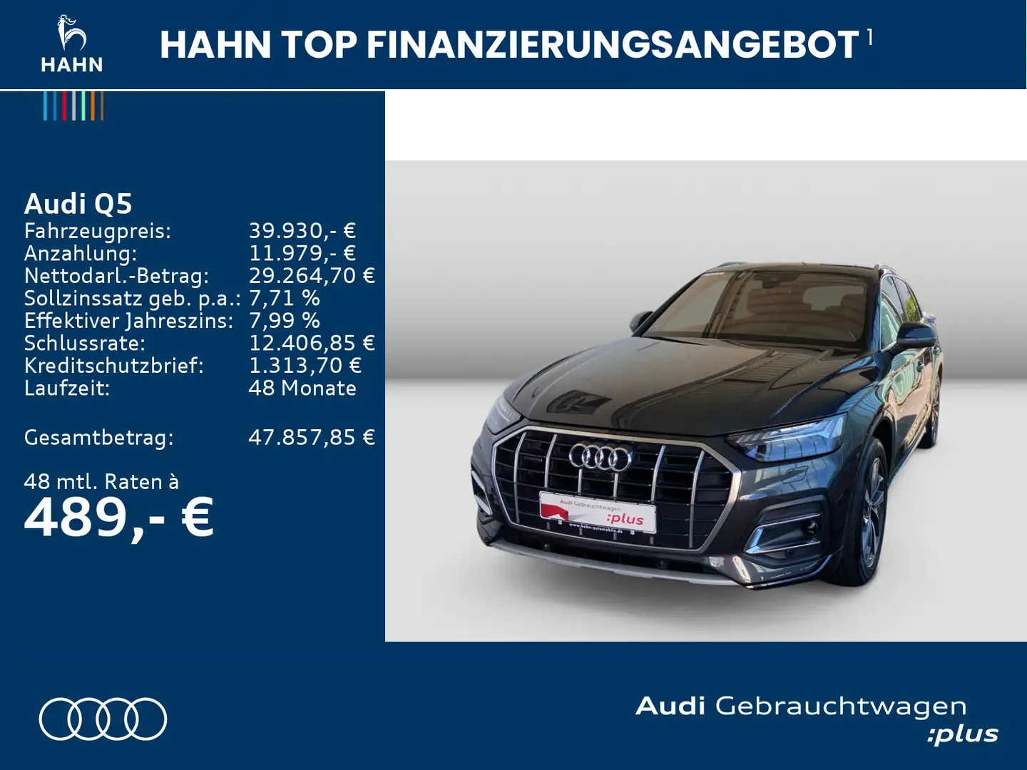 Audi Q5 advanced 45TFSI qua S-tronic Pano 360° AHK Ma Grau - 2