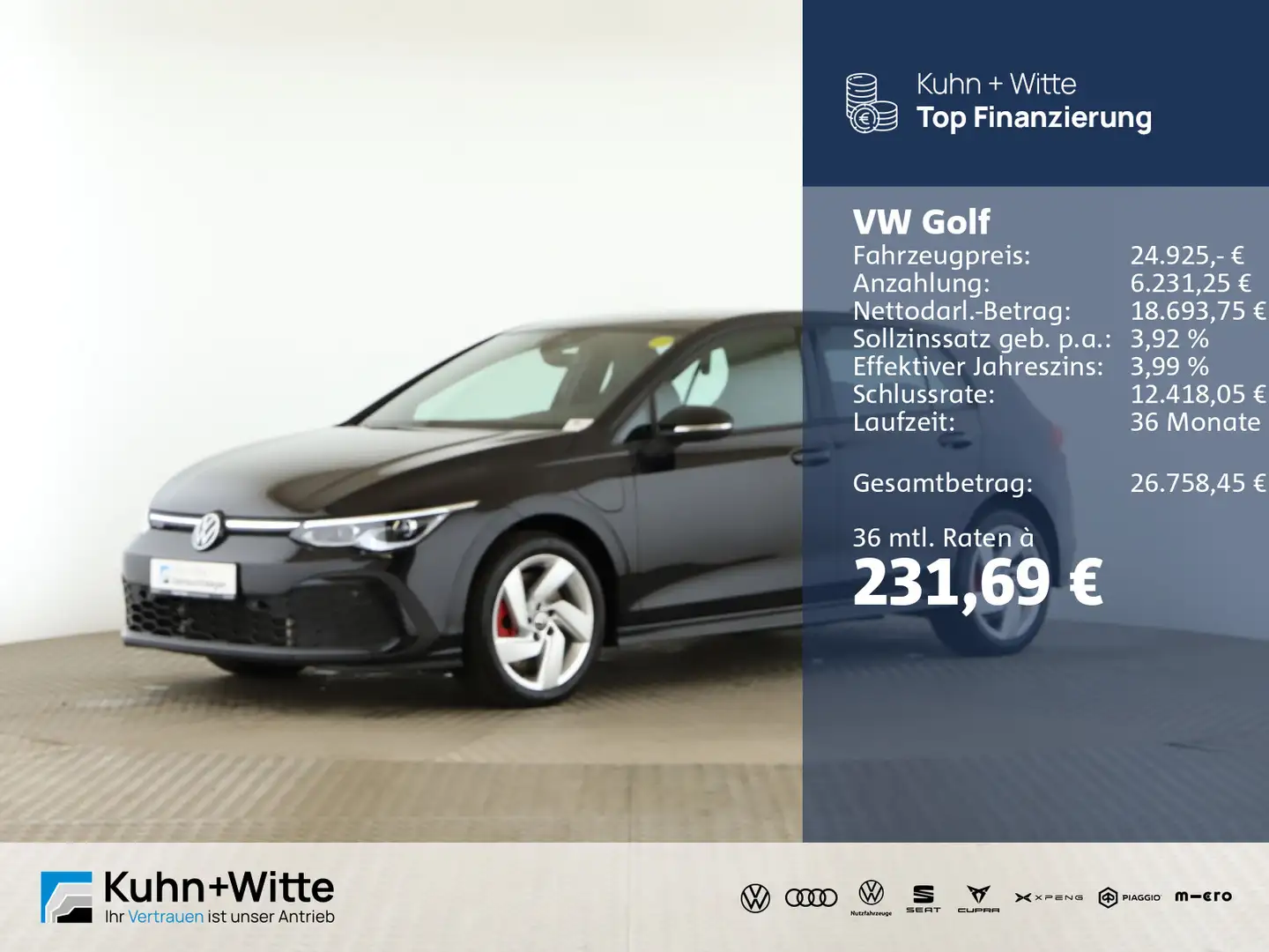 Volkswagen Golf GTE VIII 1.4 GTE *HYBRID*LED*PDC*Navi*AppleCar* Noir - 1