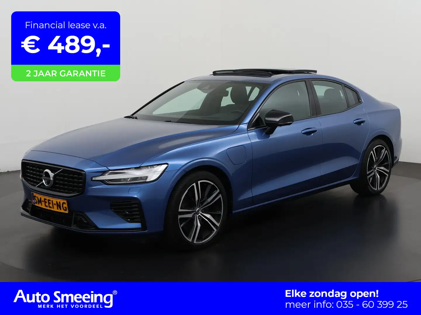 Volvo S60 2.0 Recharge T8 AWD R-Design | Schuifdak | Trekhaa Blauw - 1