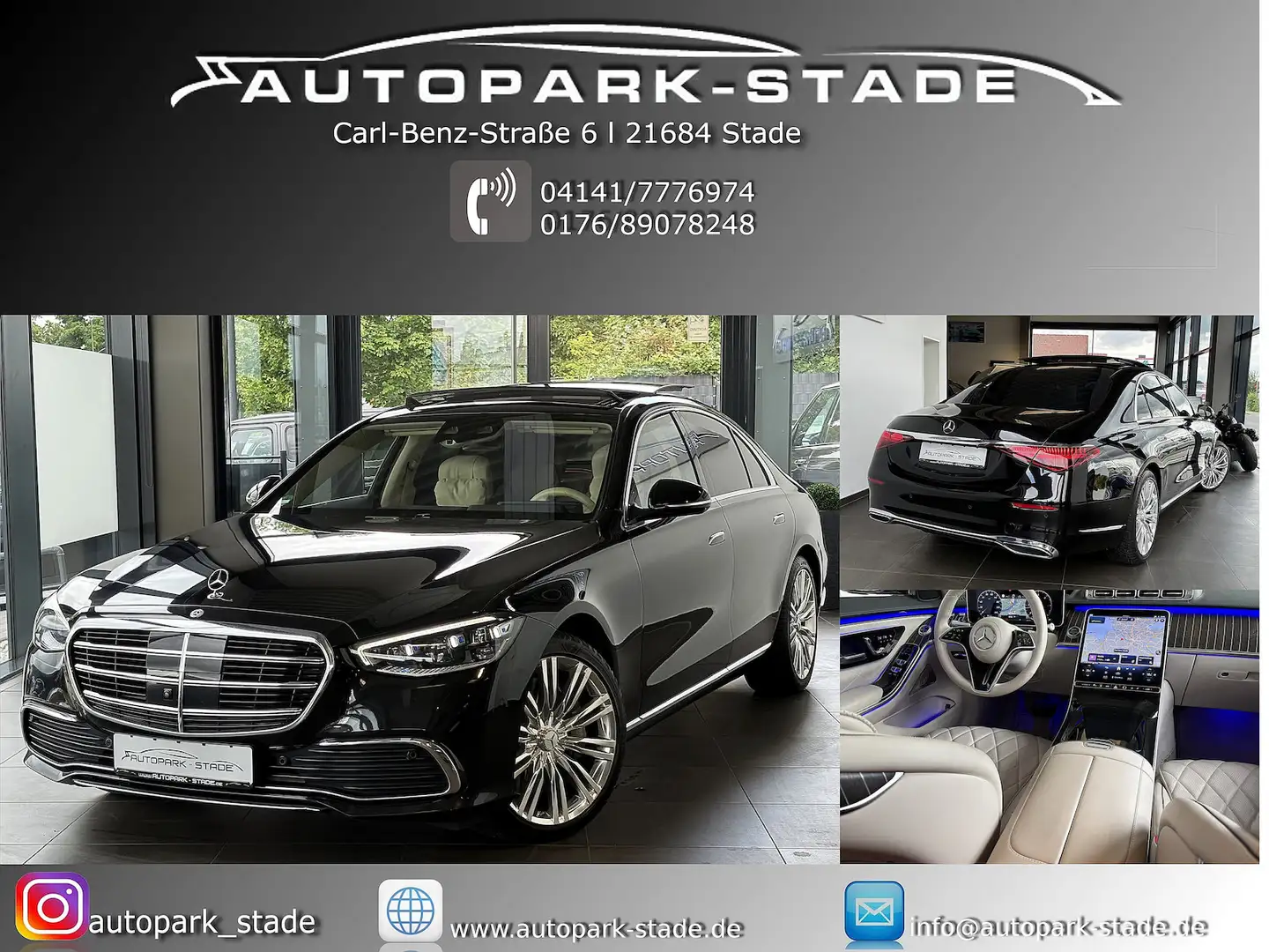 Mercedes-Benz S 400 d 4Matic Chauffeur Pano Soft HUD Assist. Negro - 1