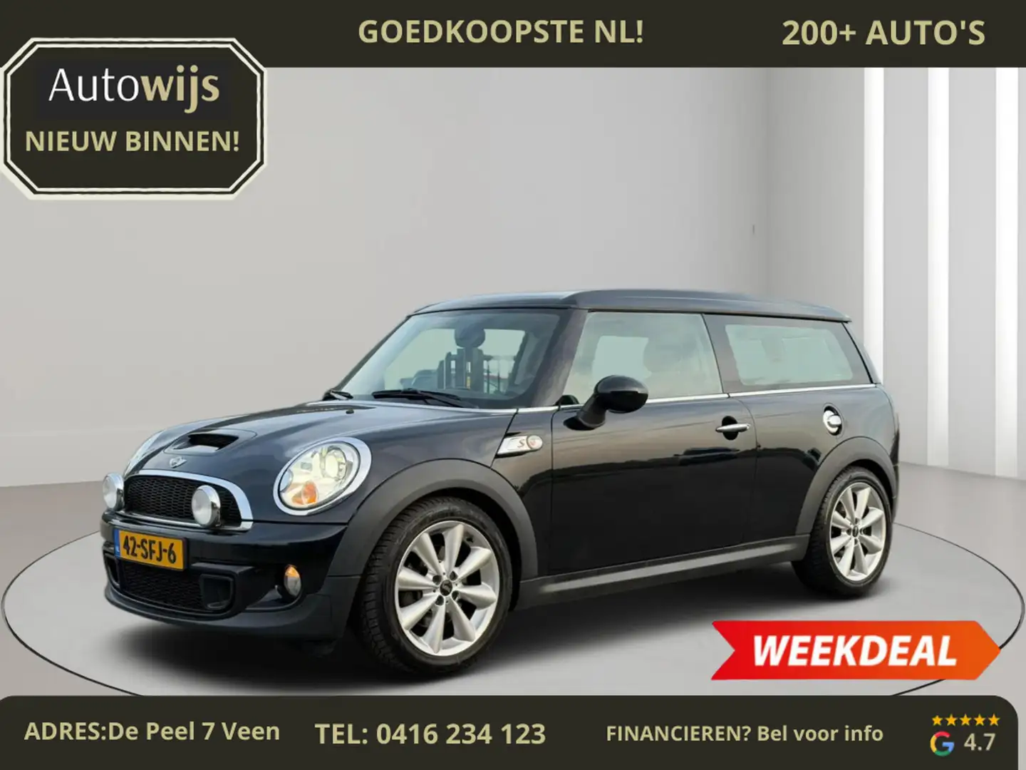 MINI Cooper S Clubman Mini 1.6 Chili|NL AUTO|LEDER|PANO|NAVI|184PK|XENON Negro - 1