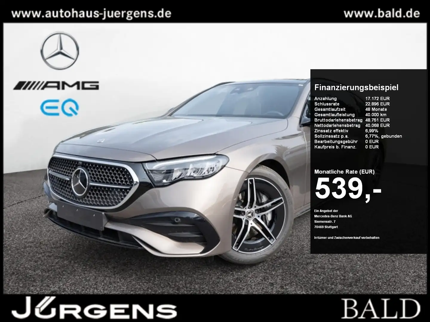 Mercedes-Benz E 300 de T AMG-Sport/Pano/Distr/Night/Cam/19' Hnědá - 1