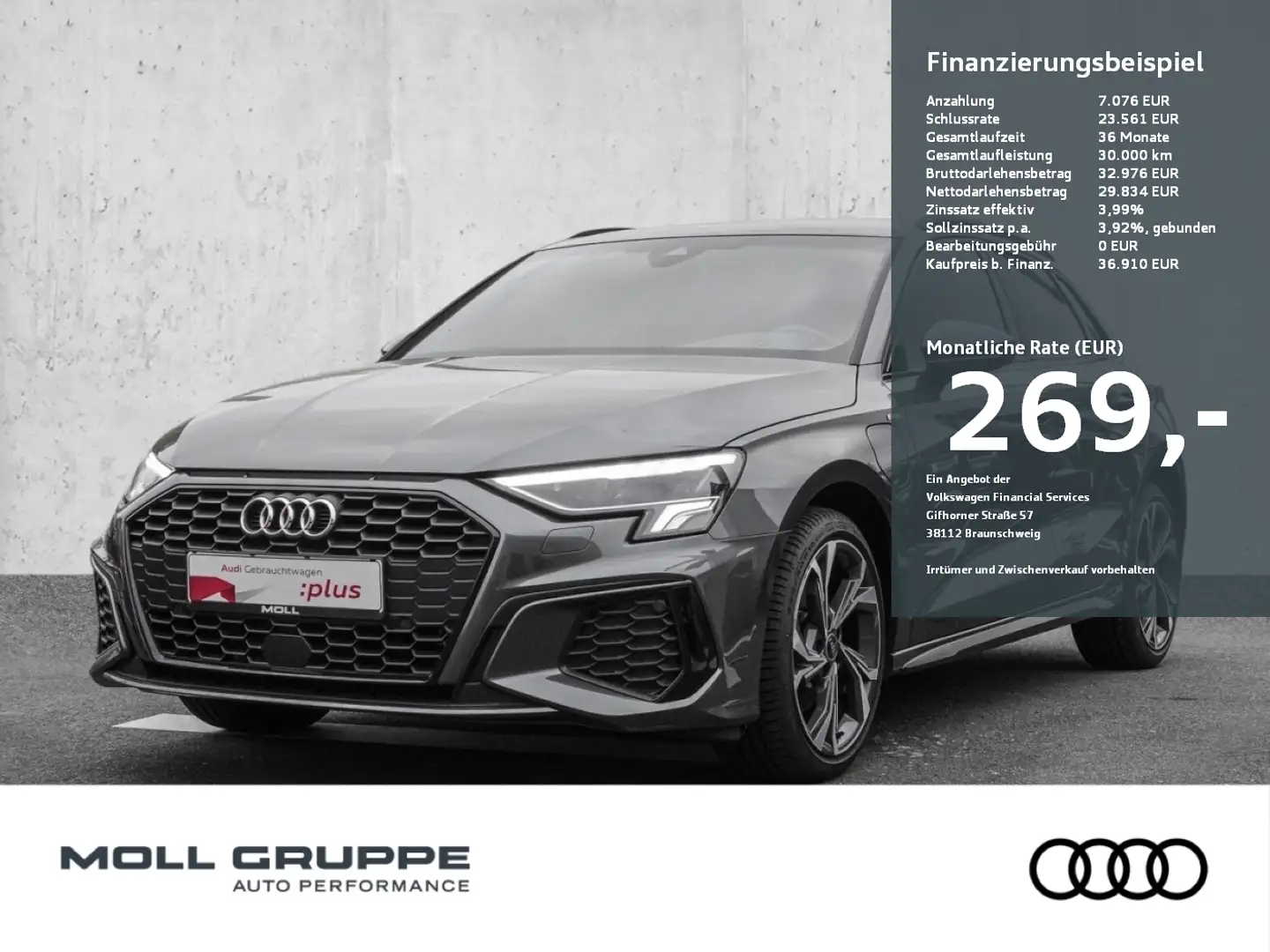 Audi A3 Sportback S line 40 TFSIe S tronic NAVI LM Gris - 1