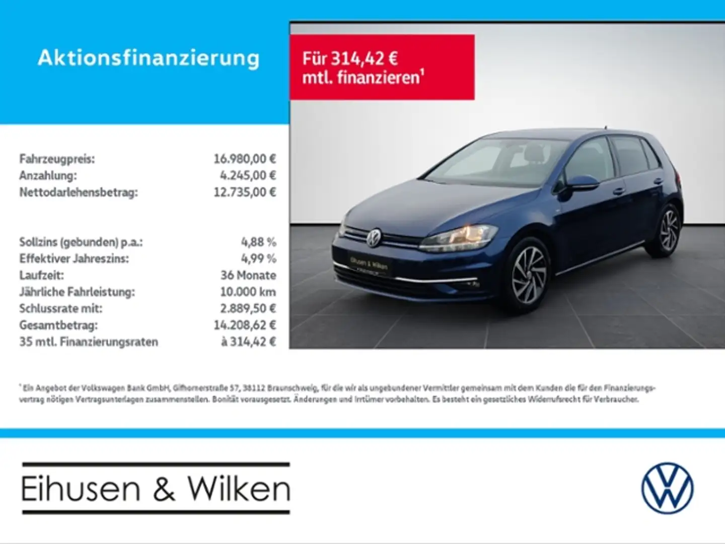 Volkswagen Golf VII 1.5+TSI+JOIN+KAMERA+ACTIVE INFO+ Blau - 1