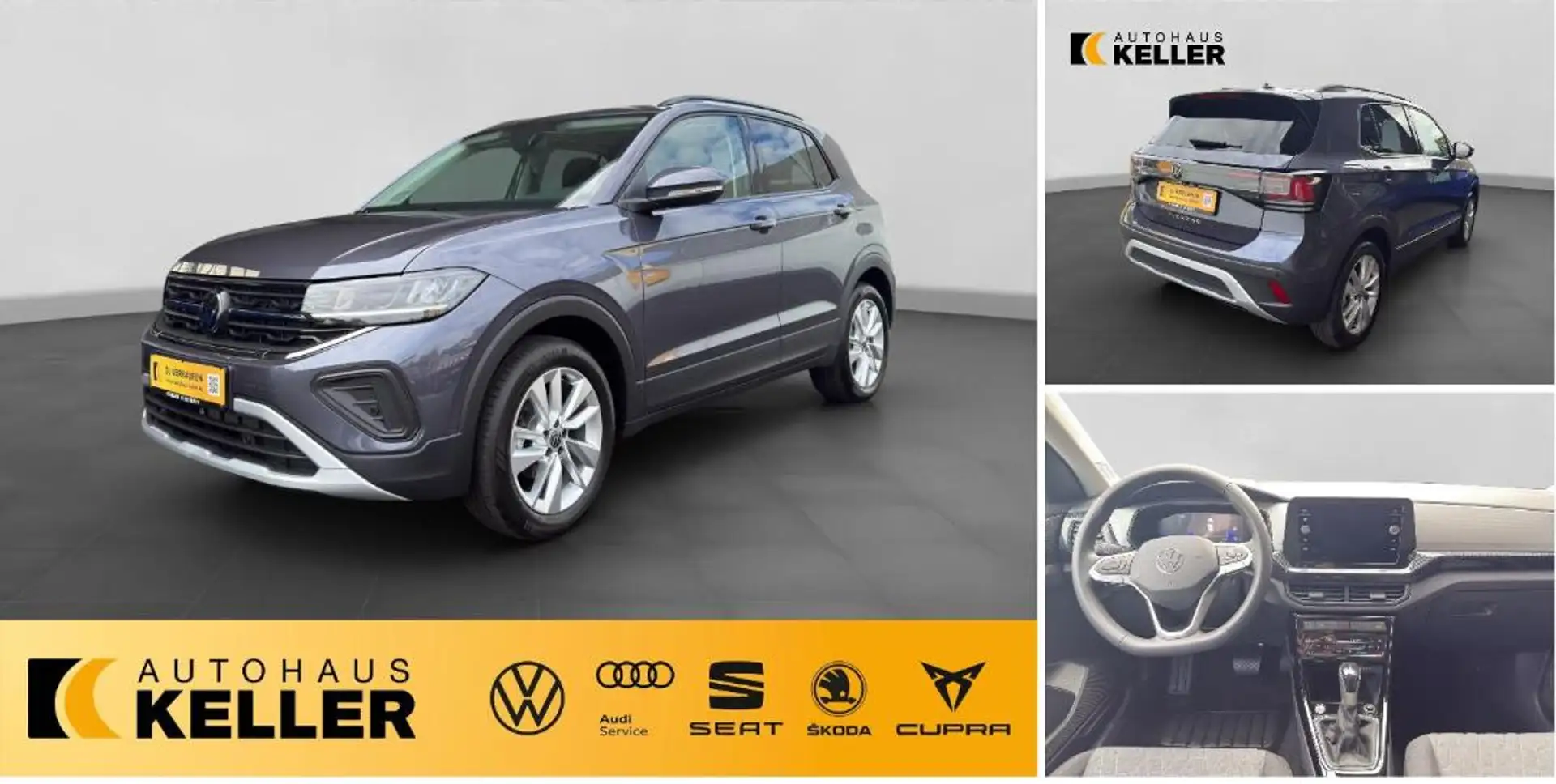 Volkswagen T-Cross Life 1.0 TSI DSG Life Kessy / Kam / IQ / Ready / SHZ / PDC / APP / LED Gris - 1