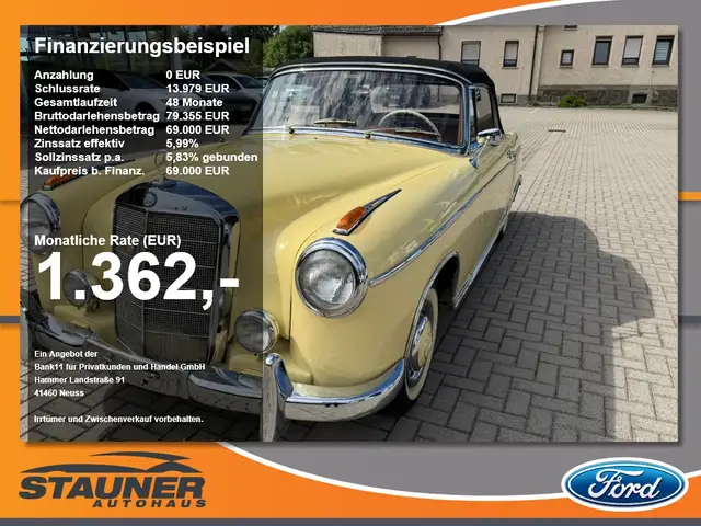 Mercedes-Benz 220 S Cabriolet Automatik Ponton Beige AUT Leder