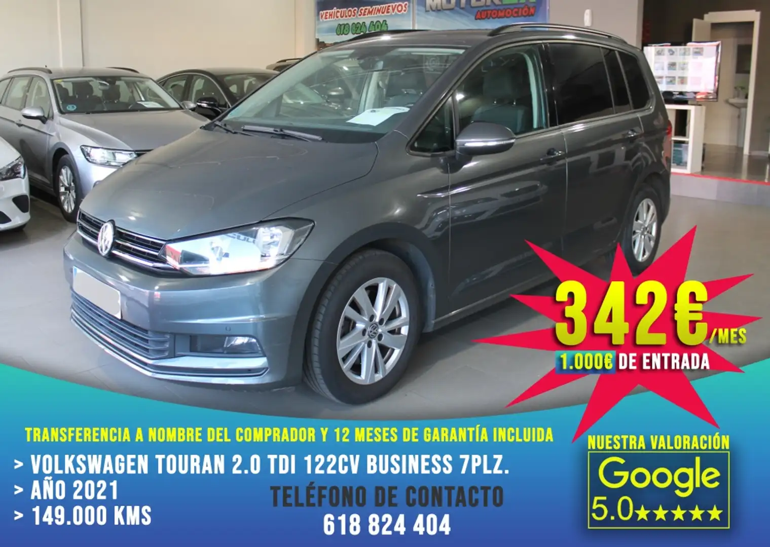 Volkswagen Touran 2.0TDI Business 90kW Gris - 1