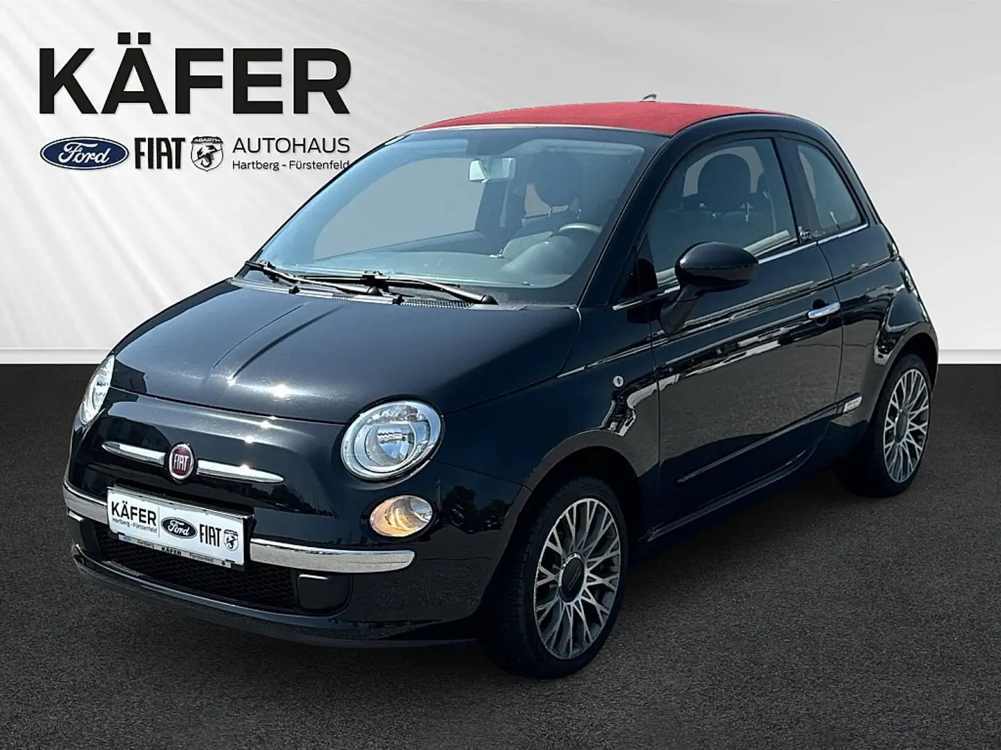 Fiat 500C 1,2 69 Lounge Zwart - 1