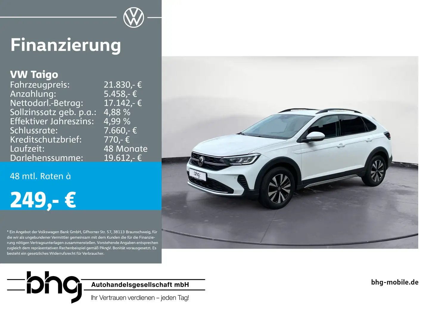 Volkswagen Taigo 1.0 TSI OPF DSG Life Weiß - 1